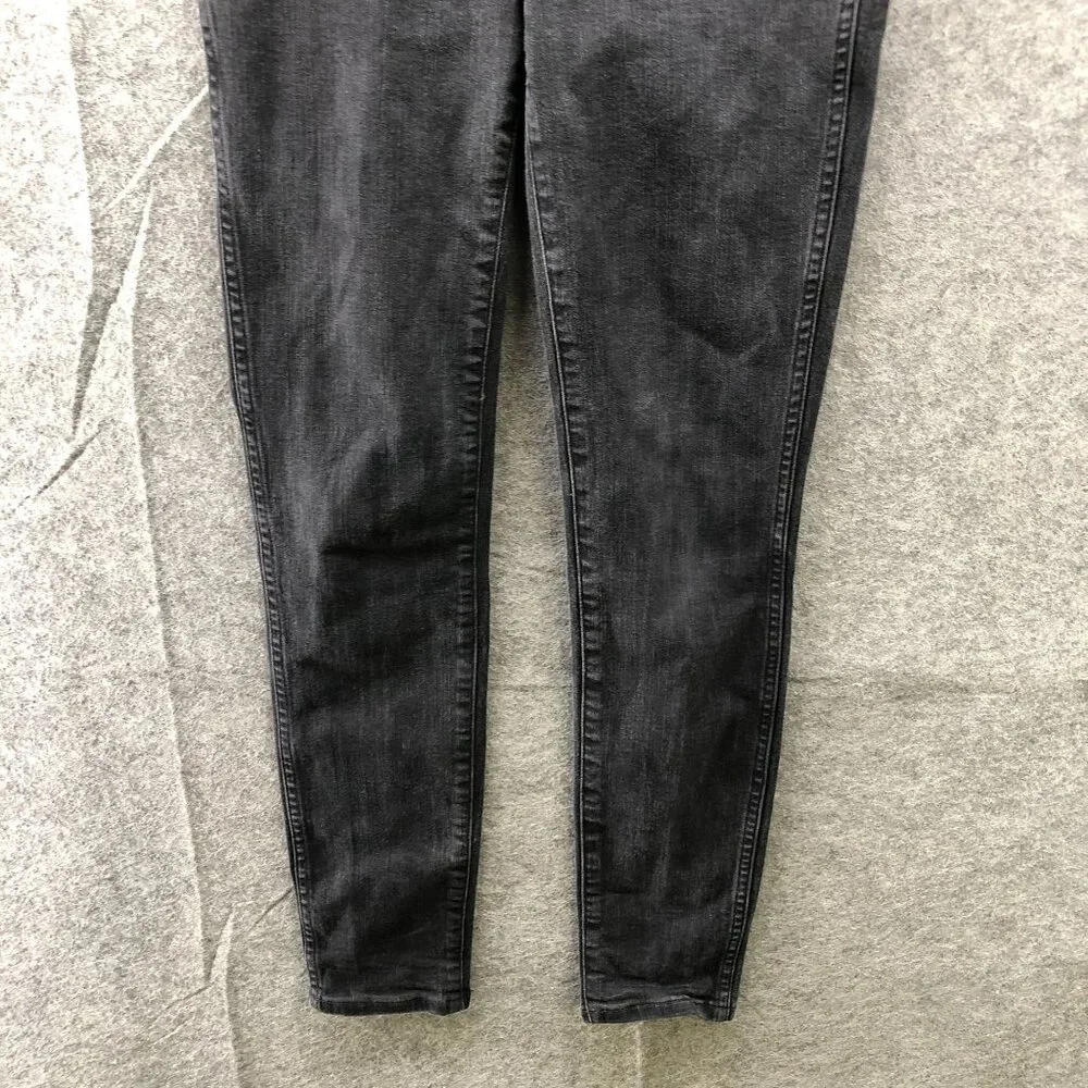 Madewell 10'' High Rise Skinny‎ Jean Womens 26 Black Charcoal Wash Stretch